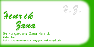 henrik zana business card